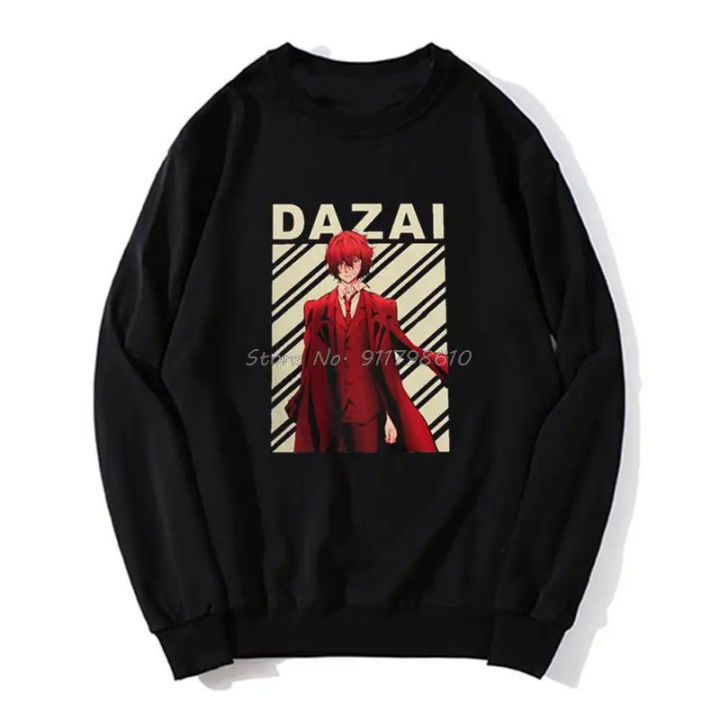Dazai Osamu Vintage Bungou Stray Dogs Anime Hoodie Men Spring