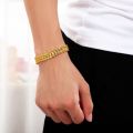 Versatile -Choice and Remark -Indian Latest Designs Gold Plated Bracelet Model For Men- Avant-garde Remarkable - Disclose Styles & Luxe.