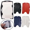 Practical Hard PLastic Badge Work ID Card Holder Protector Cover Case Double Sided ID Card Transparent White Box Card Holder.