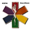 Colorful Star of Life Nursing Ambulance Lapel Pin Badge Pin EMT EMS Blue Enamel Pins Brooch Badges XY0573. 