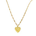 Pendant Necklace A-Z Initial Letter Heart Shape Jewelry Simple Bright Luster Necklace for Birthday. 