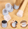 Silicone Furniture Leg Protectors - Transparent Chair Caps with Anti-Slip Bottom, Fits Round & Square Chair Feet. 