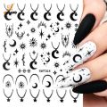 Self-Adhesive Sparkling Star Moon Nail Stickers Y2K Heart Butterfly Nail Decals Geometric Manicure Decor Accessories. 