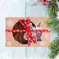 24Pcs Christmas Cookie Box Food Safe Kraft Paper Baking Box for Packag Cakes Pastries At Christmas Parties Set. 