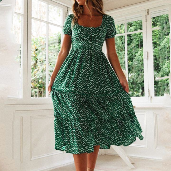 Vestidos%20Vintage%20Vintage%20Print%20Puff%20Sleeve%20Summer%20Beach%20Sweet%20Dresses%20Casual%20Square%20Collar%20Floral%20Maxi%20Long%20Dress%202021%20Festa%20-%20Image%203