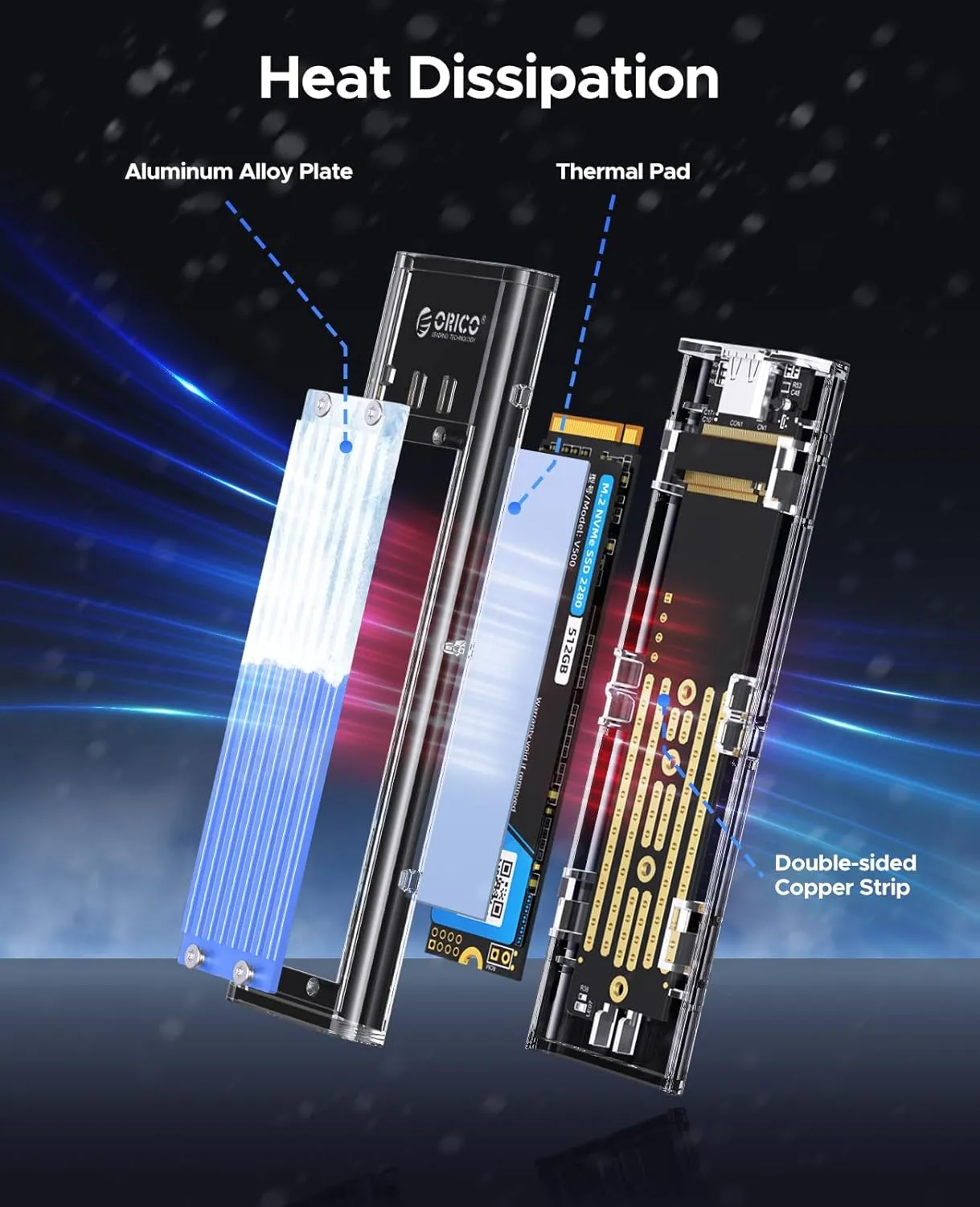 Ssd Shell Orico TCM2-C3 NVMe M.2 SSD Enclosure