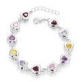 925 Sterling silver elegant charm Bracelets chain beautiful crystal stone drop Jewelry fashion for women wedding lady cute.
