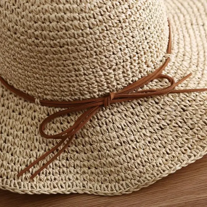 Beach%20Hats%20Adults%20Female%20Sunscreen%20Cap%20Simple%20Women%20Straw%20Hats%20Summer%20Sun%20Hats%20for%20Women%20Lady%20Folding%20Bow%20Travel%20Caps%20Female%20-%20Image%204