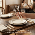 Creative Bamboo Shape Handle Fork and Spoon 304 Stainless Steel Light Design Western Dinnerware Flatware Classical Elegance Bamboo Handle Cutlery Household Goods. 
