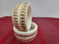 White & Red Latest Design Shakha Pola Bangles for Women , Party , Wedding , Anniversary , Durga Puja & All Time Use Shakha Bangles.. 