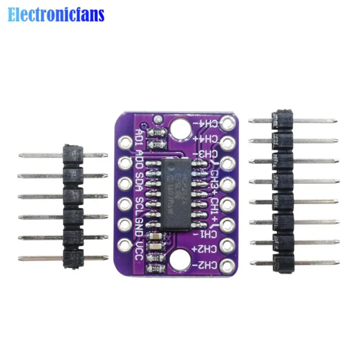 Nax Mcp3424 Digital I2C Adc 4 Channel Conversion Module For Raspberry Pi For Arduino 2.7-5.5V Programmable Gain Amplification Module