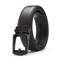 Auto-lock Buckle Belt Stylish Men's Faux Leather Belt with Automatic Buckle Scratch-resistant Track Belt Fashionable for Men.