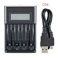 LCD Display AA / AAA Battery USB Charger 4 Slots for NI-MH /NI-CD AA AAA 1.2V Rechargeable Battery Indicator Battery Charger. 