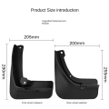 Car Mud Flaps-4 x Mudguard
1 set x Mounting accessories-Black. 