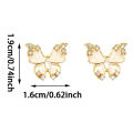 1Pair Light Luxury Rhinestone Butterfly Sweet Stud Earrings Piercing Jewelry BAWEI. 