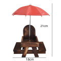 GC Squirrel Feeder With Table Benches, Wooden Corn Cob Holder, Feeding Table For Squirrel Chipmunk Picnic Table, Chipmunk Feeder With Solid Structure. 