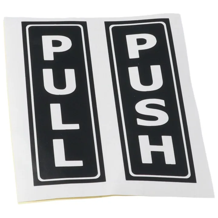 【100%-original】 Business Black Push Pull Stickers Back Adhesive Self ...