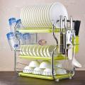 Premium 3 Level Kitchen Organizer Stainless Steel Dish Rack. 