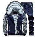 Men's Tracksuit Fashion Winter Mens Warm Fleece Track Suits 2 Pieces Hoodie+Pants Set Brand Thicken Clothing Plus Size 6XL.