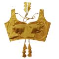 Golden Color Sleeveless Blouse For Women. 