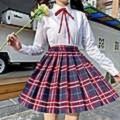 Japanese-StylejkUniform Skirt Middle and Big Children12Women's Short Skirt Student Pleated Skirt College Style School Uniform Tartan Skirt.