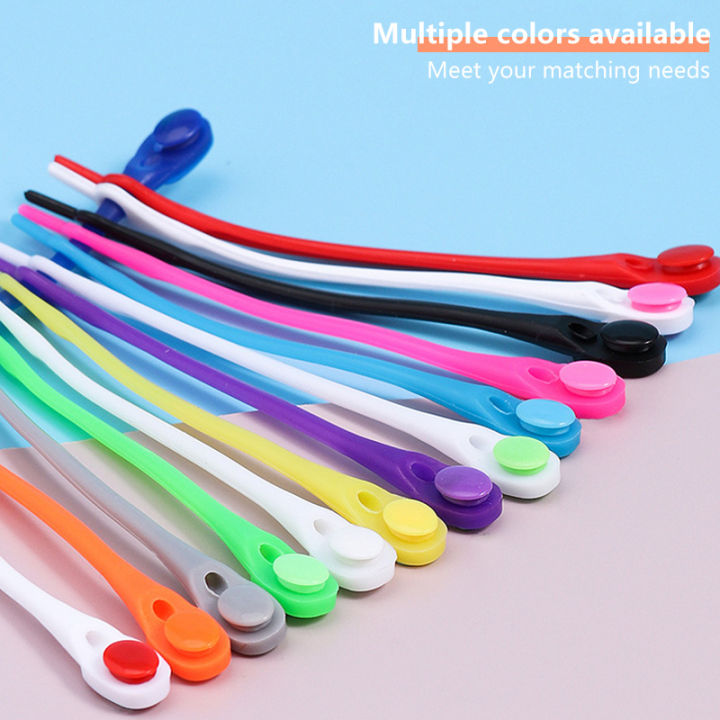 LSGS 12pcs Silicone Shoelaces Round Elastic Shoe Laces Safty No Tie Shoelace For Men Women Children All Sneakers Fit Strap Shoe Laces