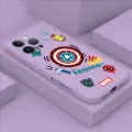 ZCSIBORUI for iPhone 14 Pro Max Marvel Superhero Square Edge Pattern Design Liquid Silicone Shockproof Phone Cases. 