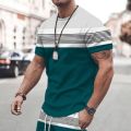 2023 New Men's T-shirt Checked Printed Oversized Loose Men's Top Holiday Casual Clothing Daily Outing Short-sleeved T-shirt Soft Loser Lione.
