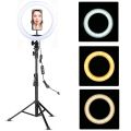 Led Ring Light 10-Inch With Tripod Stand Selfie Ringlight Video Photpgraphy Lamp For Youtube Makeup Video Live Lighting Shooting.
