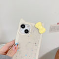 【HOT】 Olige Case For 11 12 13 14 15 Pro New fashionable and popular transparent glitter drip glue three-dimensional cat ears phone case back cover.