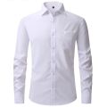Green Mens Dress Shirts Long Sleeve Regular Fit Elastic Shirt for Men Wrinkle-Free Easy Care Formal Casual Shirt Male Chemise. 