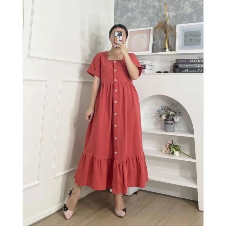 Ladies%20Cotton%20Soft%20Maxi%20Dress%20%E2%80%93%20Comfortable%20Buttoned%20Style%20for%20Women%20-%20Image%207
