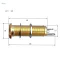 2Pcs Threaded Cylinder Output Input Guitar Jack Plug Socket 1/4" 6.35mm A+B.