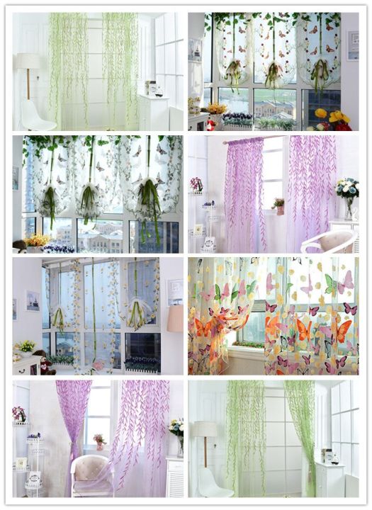 Variety of curtains Pastoral Tulle Window Curtain Drape Panel Sheer Scarfs Valances Window Scarfs Home Textile Hot
