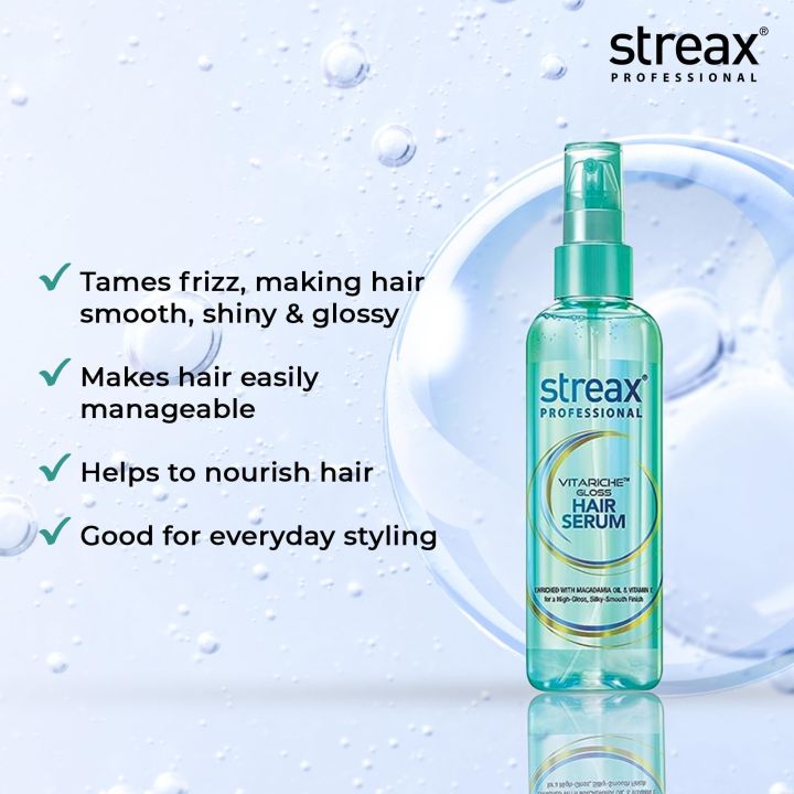 Streax%20Vitariche%20Gloss%20Hair%20Serum%20%E2%80%93%20115ml%20%7C%20Professional%20Shine%20&%20Smoothness%20-%20Image%205