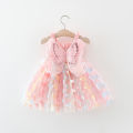 (New) summer new pink baby girl dress sweet butterfly baby sling dress wedding party girl CHILDREN'S clothing (0-3 years old). 