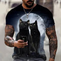 2022 summer 3D printing cat T-shirt men's women's casual short sleeve o-neck fashion animal clothes graphic t shirts.