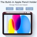 Kenke for iPad 11/10th Gen Case with Pencil Holder 11/10.9 inch 2025 A16/2022, Soft TPU Back Shell Hybrid Slim Trifold Stand Protective Cover Support Touch ID Auto Wake/Sleep (Black).