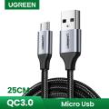 UGREEN Micro USB Cable Nylon Braided Fast Quick Charger QC 3.0 Cable USB to Micro USB 2.0 fast charging Cord for Samsung Huawei Xiaomi Oppo Vivo LG Nexus Nokia Android Phone PS4 Xbox One Controller Black-Intl Tablet USB Cable Wire. 
