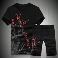 Printed Cotton Combo - Stylish Half-Sleeve Round Neck T-Shirt & Short Pant Set for Men. 