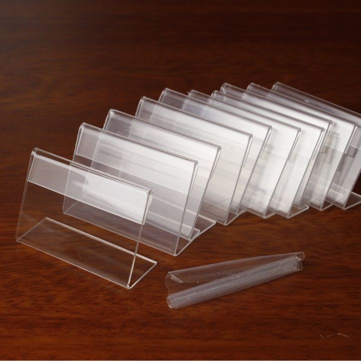 100 PCS Mini Acrylic Sign Display Holder 4cm X 2cm Price Name Card Tag Label Stand Case Ticket Tagging 89204