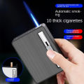 Butane Torch Lighters with 10 pice  Cig@arette Box Aluminum Alloy Turbo Lighters. 