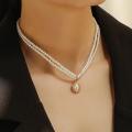 Trendy Double Layer Pearl Necklaces for Girls Choker Simple Stylish - Fashionable Necklace for Women New Collection Party Gift Jewelry.