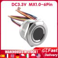 DC3.3V MX1.0-6Pin Capacitive Fingerprint Module R503 Circular Round RGB Ring Indicator LED Control Sensor Scanner 15/19mm. 