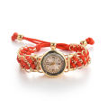 Rhinestone Braided Rope Band Quartz Wrist Watch Fashion Women Bracelet Watch. 