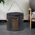 Round Hat Storage Box - Foldable Hat Box with Lid Dark Grey. 