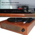 Portable Gramophone Vinyl Record Player Vintage Classic Turntable Phonograph with Built-in Stereo Speakers - multicolour.