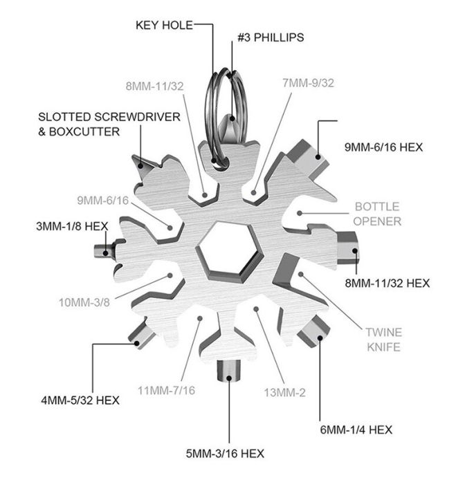 6Pcs%2018%20in%201%20Snowflake%20Multi%20Tool%20Portable%20Stainless%20Steel%20Wrench%20Bottle%20Opener%20Pocket%20Snowflake%20Keychain%20Tool%20-%20Image%205