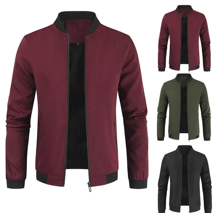 2023%20Spring%20New%20Men's%20Stand%20Collar%20Solid%20Color%20Jacket%20Casual%20Short%20Men's%20Youth%20Jacket%20-%20Image%202