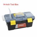 12-inch Tool Box Plastic Tool Box with Tray and Organizers Includes Removable 3 Small Parts Boxes.